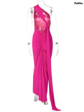 znbbw Oblique Shoulder Backless Long Maxi Dress For Women Gown Summer Elegant Sleeveless Ruched Party Club Prom Sexy Vestidos