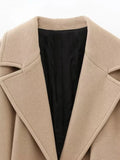 Znbbw Lapel With Belt Overcoat Women Elegant Long Sleeve Pocket Jacket Spring And Autumn Ladies Casual Warm Long Coat