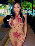 Znbbw Women Sexy Sleeveless Mesh See Through Party Club Bodycon Mini Dress 2023 Summer Clothes Wholesale Items For Business