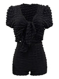 znbbw Summer Solid Bandage Crop Top And Shorts Sets Women Outfit 2023 Black 2 Two Piece Sets White New In Matching Sets