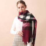 znbbw Luxury Brand Winter Plaid Scarf Couple Style Warm Solid Pashmina Scarves Fashion Women Scarfs Cashmere Shawl Hijab For Gift