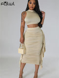 znbbw Summer Sexy Tassel 2 Two Piece Sets Club Outfit For Women 2023 Corset Crop Top And Long Skirt Sets Ruched Skirt Sets