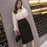 Znbbw Summer Women Slim Stretch Skirts Back Split Black Package Hip Formal Skirt Femme High Waist One Step Pencil Skirt Size S-5XL