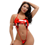 Znbbw micro bikini swimwear women swimsuit one piece biquini bikinis Patent leather Halter String Lace adjustable Thong