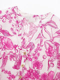 Znbbw TRAF Women Long Sleeve Mini Dresses Summer Casual Floral Print V Neck Dresses Female Sexy Beach Party Dress