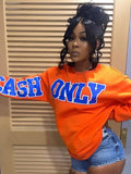 Znbbw Women Loose Letter Print Full Sleeve Pullovers Female Casual CASH ONLY Streetwear 2023 Fashion Spring O-Neck Y2k Sweatshirts