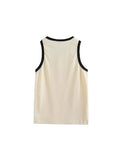 Znbbw Casual Women White O Neck Retro Tank 2023 Summer Fashion Ladies Casual Female Sleeveless Top
