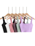 Znbbw Summer Women Sexy Sleeveless Tops Fashion Short Square Collar Tank Tops 6 Colors