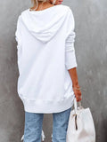 Znbbw Pullover Hoodies with Button Vintage Hooded Sweatshirts Women Streetwear Long Sleeve y2k Top Cloth Female