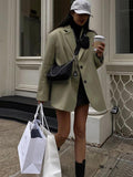 znbbw Office Ladies 2023 Autumn Spring Oversized Blazers Jacket Women Backless Loose Fashion Open Stitch Outfits Elegant Coat