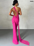 znbbw Oblique Shoulder Backless Long Maxi Dress For Women Gown Summer Elegant Sleeveless Ruched Party Club Prom Sexy Vestidos
