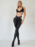 znbbw Spring Sexy Mesh Cami Crop Top And Pants Sets Club Outfit For Women 2023 Hollow Out 2 Two Piece Sets Female Matching Set