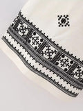 Znbbw TRAF Women Vintage Patchwork Embroidery Casual Linen Wide Leg Pants Chic High Waist Zipper Ankle Length Trousers