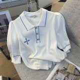 znbbw Women High Quality Summer 2-piece Set O-Neck Black Short Sleeve Knit Tops+Blue Printed Denim Mini Skirt Suit Female Outfits