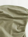Znbbw TRAF Dress Summer 2023 Tube Top Tight Women Dress Chic Folds Street Holiday Leisure Young Student Clothing