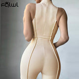 znbbw Fall Ribbed Black Jumpsuit Women Turtleneck Long Sleeve Jumpsuit White Bodycon Jumpsuit Winter One Piece Outfits Women
