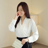 Znbbw Sleeve Women Blouses Shirts Blusas Mujer De Moda 2023 Blouse Women V-neck Office Chiffon Blouse Shirt Women Tops Blusa B757