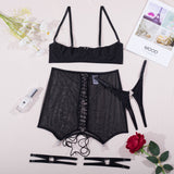 Znbbw Erotic Lingerie Open Bra Sissy Bandage Garter Intimate Sensual Crotchless Panties Sheer Lace Bilizna Set Uncensored