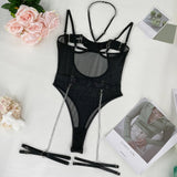 Znbbw Sensual Bodysuit Sexy Porn Body Lingerie Women Sissy Open Bra Costume Fetish Lace Tights Halter Black Sexy Teddy