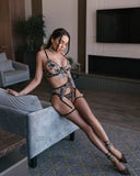 Znbbw Delicate Lingerie Lace Transparent Bra Underewear Uncensored Floral Exotic Sets 4-Piece Fancy Sensual Intimate