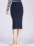 Znbbw Winter Bodycon Skirt Women Stretchable Split Skirt Mid Calf Slim Pencil Skirts For Women Female Knit Skirt