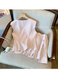 znbbw Summer Casual Preppy Style Pink 2 Piece Set Women's Sleeveless Vest Crop Top + Pleated Skirt Two Piece Skirt Set Outfits