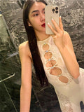 znbbw Fall Sexy Solid Mesh Hollow Out Bodycon Jumpsuit Club Outfit For Women 2023 Sleeveless Party One Pieces Female Jumpsuit
