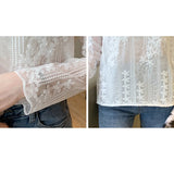 Znbbw Women White Lace Blouse Shirt Long Sleeve Blouse Women Blusas Mujer De Moda 2023 Blouses Femme Women Tops Shirts B609