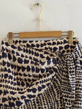Znbbw TRAF 2023 Women Clothing Retro Beaded Printed High-Waist Sexy Mini Skirt Women