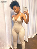 Znbbw Summer Casual Sport Fitness Streetwear Female Jumpsuit Sexy V Neck Backless Skinny Elastic Jumpsuit Women Yoga Outfit