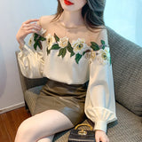 Znbbw Blouses Femme Long Sleeve Blouse Women Blusas Mujer De Moda 2023 Women Tops O-Neck Chiffon Blouse Shirt Tops Women E775