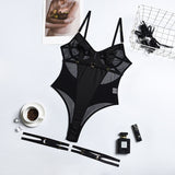 Znbbw Sensual Lace Bodysuit Women Transparent Sexy Lingerie See Through Black Tights Fitness Sissy Crotchless Erotic Body