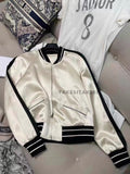 znbbw Fashion High Quality Color Contrast Baseball Uniform Jacket Unisex Long Sleeve Zipper Jogger Coat For Ladies Stylish