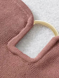 Znbbw TRAF Women Camis Tank Sleeveless Cropped Top Knitted Short Solid Versatile Off-the-shoulder Tube Top