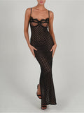 Znbbw Elegant Spaghetti Strap Print Maxi Dress For Women Robe Fashion Sleeveless Backless Lace Club Party Long Dress Vestido