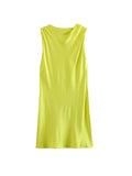 Znbbw TRAF 2023 Woman Knot Decoration Satin Texture Mini Dress Fashion Sleeveless Vintage Summer Causal Elegant Slim Dresses