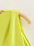 Znbbw TRAF 2023 Woman Knot Decoration Satin Texture Mini Dress Fashion Sleeveless Vintage Summer Causal Elegant Slim Dresses