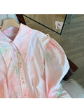 znbbw Fashion Tie Dye Loose Long Sleeve Single Breasted Shirt 2023 Spring Women's Turn-Down Collar Casual Female Blouse