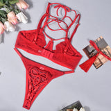 Znbbw Sexy Lingerie Bangdage Bra Brief Set Lace Underwear Women Fancy Tassels Bra Kit Push Up Outfit Seamless Red Exotic Sets