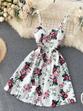 Znbbw New Women's Summer Sexy Suspender Mini Dress Seaside Holiday Breasted Waist Floral Tube Strapless Dresses Women GD670