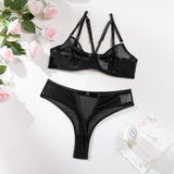 Znbbw Lingerie Set Women 2 Piece See Through Lace Bilizna Set Seamless Mesh Intimate Sexy Bra And Panty Set Sheer Underwear