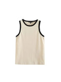 Znbbw Casual Women White O Neck Retro Tank 2023 Summer Fashion Ladies Casual Female Sleeveless Top