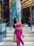 Znbbw Skinny Two Piece Skirt Set Women Summer Festival Outfit Sexy Halter Sleeveless Corset Bandage Mini Skirt Club Party Wear 912