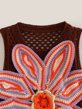 Znbbw TRAF 2023 Sexy Hollow Out Floral Crochet Knitted Women Tanks Sleeveless Slim Sweater Vest Female Crop Top Y2K Summer