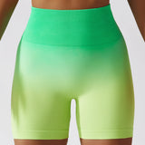 Znbbw Dye Gradient Hip Lifting Fitness Shorts Women's High Waist Tight Triple Peach Hip Quick Dried Yoga Cycling Sports Shorts