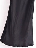 Znbbw TRAF 2023 Summer Women Tight Neck-mounted Long Dress Sexy&Club Style Silk Satin Texture Slim Fit Solid Halter Long Dress
