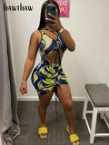 Znbbw Women Sexy Printed Party Club Hollow Out Bodycon Mini Dress Streetwear 2023 Summer Clothes Wholesale Items For Business