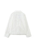 Znbbw TRAF Spring Summer Blouse Women White Casual Temperament All-match Embroidery Hollow Knot Shirt Women