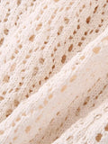Znbbw TRAF Women Crochet Knit Midi Dresses Spaghetti Strap Cutout Bodycon Dress Y2k Tank Dresses Summer Beachwear
