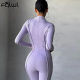znbbw Fall Ribbed Black Jumpsuit Women Turtleneck Long Sleeve Jumpsuit White Bodycon Jumpsuit Winter One Piece Outfits Women